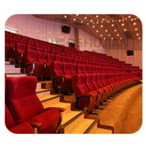 Collapsible 2 Seater Cinema Hall Chairs Anti Electrostatic Medium Hardness