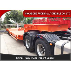 Four Axle 100 Ton Lowboy Semi Trailer Construction Equipment Carrier