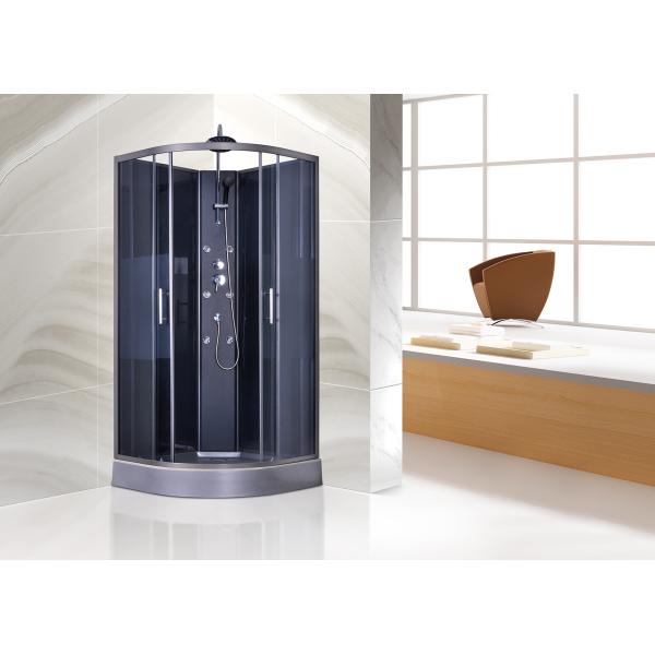 Buy Tempered Glass Quadrant Shower Cubicles PVC In Matt Grey Functional Panel at wholesale prices