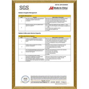 HUATAO LOVER LTD Certifications