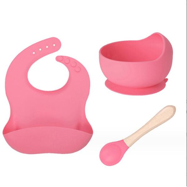 Get Your Silicone Feeding Set Plate Bowl Bib and Spoon for Your Little One's Mealtime