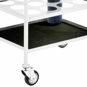 Small Oxygen Gas Cylinder Cart Fabrication O2 Tank Cart White