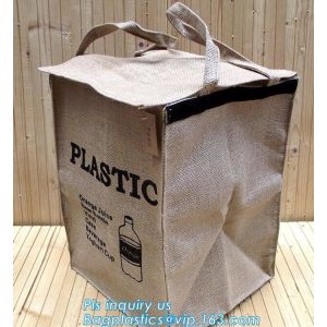 Lightweight collapsible jute fabric storage bin basket,Jute multifunctional