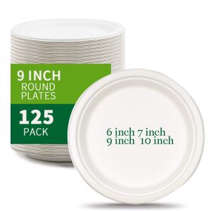 Greaseproof Microwavable Biodegradable Food Container Disposable Bagasse Plate