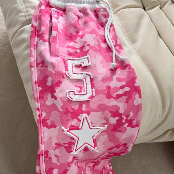 Custom Camouflage Embroidery Ladies Tracksuit Set Matching Hoodie And Sweatpants