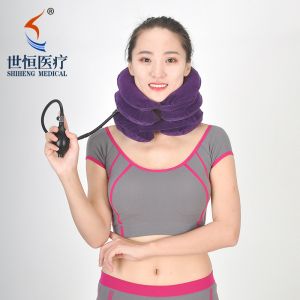 Fast shipping neck collar soft breathable flannel cervical traction inflatable
