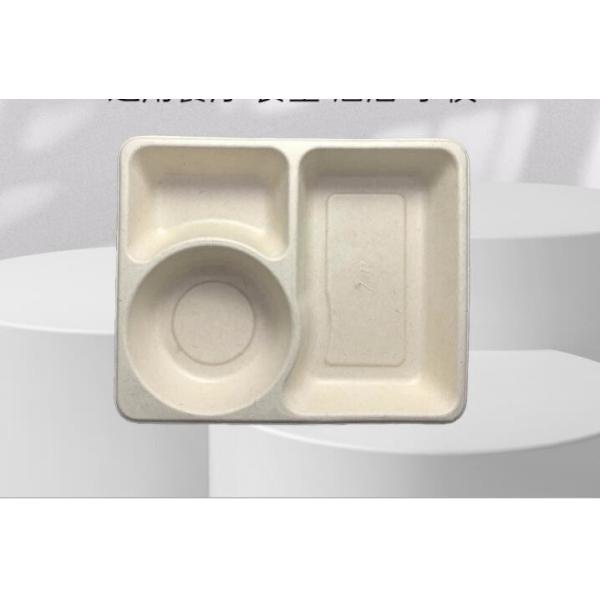 Buy 3Grid Disposable Lunch Box , Takeaway Biodegradable Packaging Box at wholesale prices