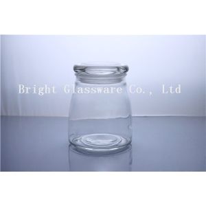 Clear different size glass candle jar
