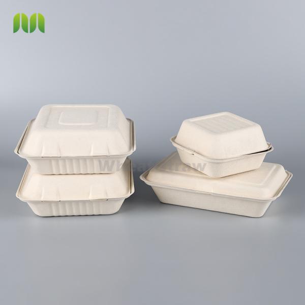 Biodegradable box Compostable Eco Friendly Sugarcane Bagasse Takeaway Food