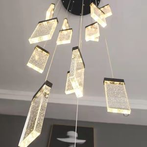 Bright Hotel Wedding Modern Crystal Pendant Light Length 20cm