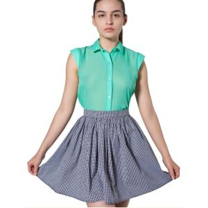 Mini Cotton Womens Summer Skirts / Skirt , Lovely Pink Grey Short