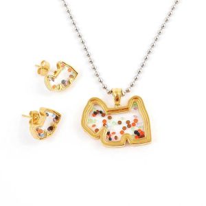 Quality South American Fashion Stainless Steel Earrings With Matched Pendant Necklace Set CQT30 for sale