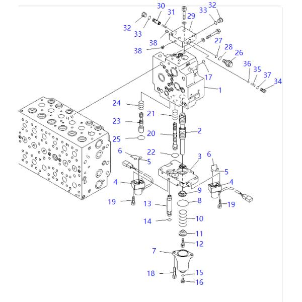 723-40-71411 7234071411 Block KOMATSU Excavator Spare Parts For PC270-8
