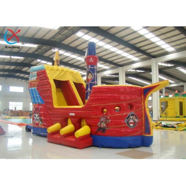 Manufacturer Inflatable Pirate Ship Bouncy House With Slide Inflatable Obstacle