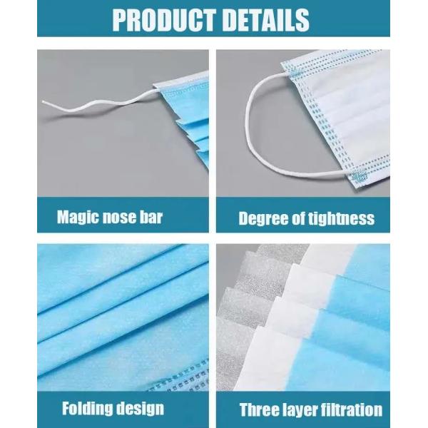 Custom Printed Disposable Medical Mask , Face Mask Surgical Disposable 3 Ply