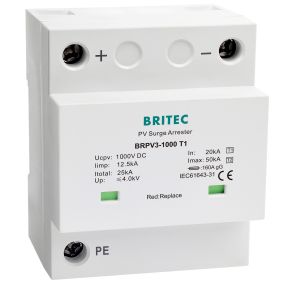 BRPV3-1000 T1 Solar PV Surge Arrester Protection Device 50ka DC SPD Lightning
