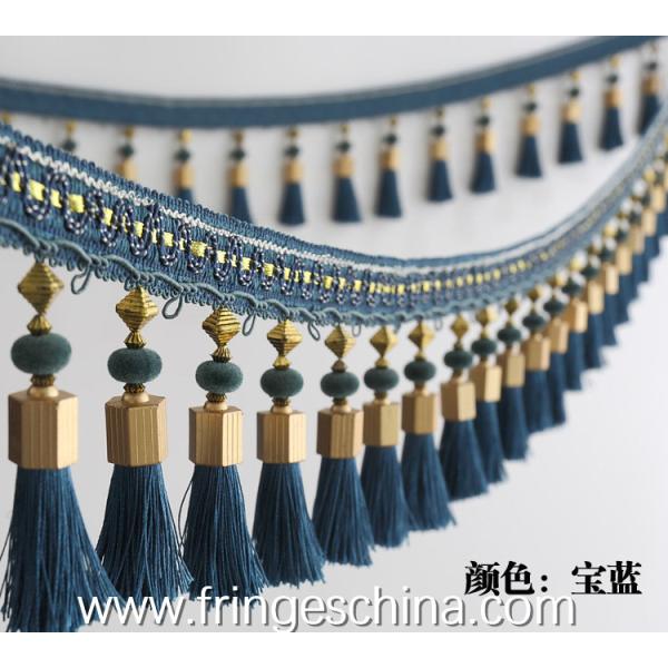 Handmade fashionable chain beads lace tassels fringes for curtain/sofa/pillow/stage decoration