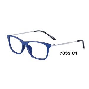 Unisex Prescription Eyeglass Frames , Metal Temple Plastic Optical Square Frames