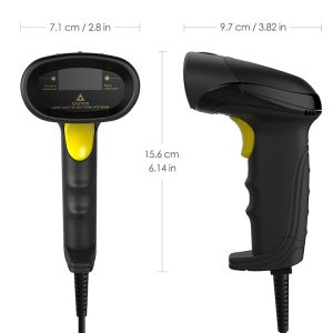 Laser Handheld 1D Wired Barcode Scanner with USB 2.0