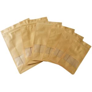 Window Food Flat Bottom 900g Kraft Paper Pouches