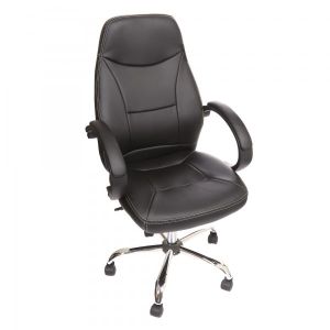 China PU Black Leather China Chrome Office Chair on sale