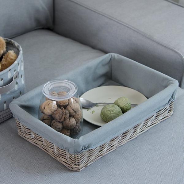 Hand Woven Decoration Organizer Rattan Willow Wicker Cutlery Fruit Storage Tray