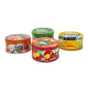 Custom 0.21MM Bear Cookie Tin Cans Coffee Paint Round Tea Metal Tin Packaging