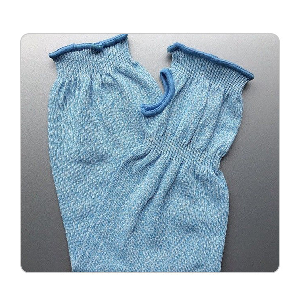 Buy Machine Washable Blue Elastic Seamless HPPE Cut Resistant Sleeves at wholesale prices