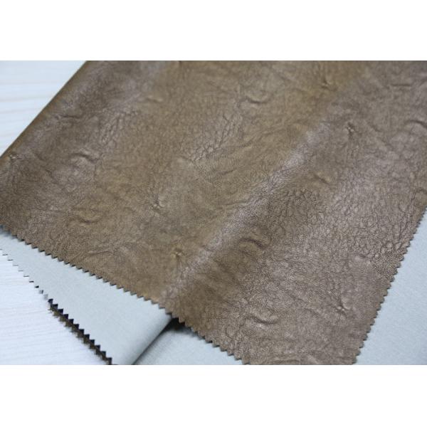 Buy Light Brown Twotone Embossed Leather Fabric , Embossed PU Coated Leather at wholesale prices