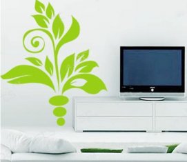 Decorative Removable Large Green Flower Wall Stickers F211