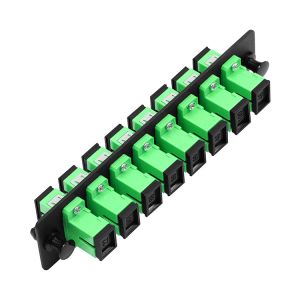 SC Adapter Patch Panel 8 Ports Loaded With 8 SC APC Simplex Single Mode Adapters