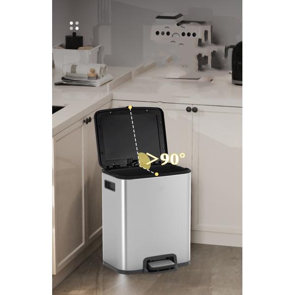 20L Home Stainless Steel Bucket Double Wall Stainless Steel Bucket Trash Can Waste Bin with Lid