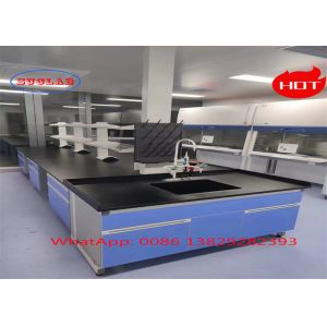 China Multiple Cabinet Stainless Steel Wood Chemistry Lab Workbench Manufacturer With Fire / Chemical Resistance on sale