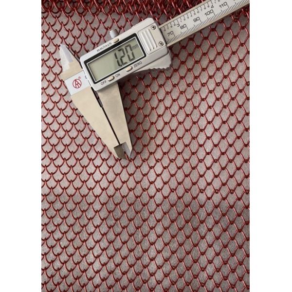 Buy 1.2mm Thickness 6mm Hole size Red Color Decorative Chain Link Mesh For Indoor decoration at wholesale prices
