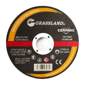 China Grassland 125X1X22.2mm  ceramic grain cutting dsic  this wheel delivers an exceptionally fast cut rate and unparalleled durability, offering the lowest cost per cut in the market. on sale