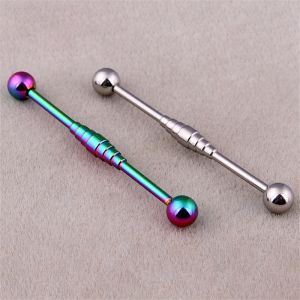 Stainless steel multi spiral industrial barbell ear piercing body jewelry