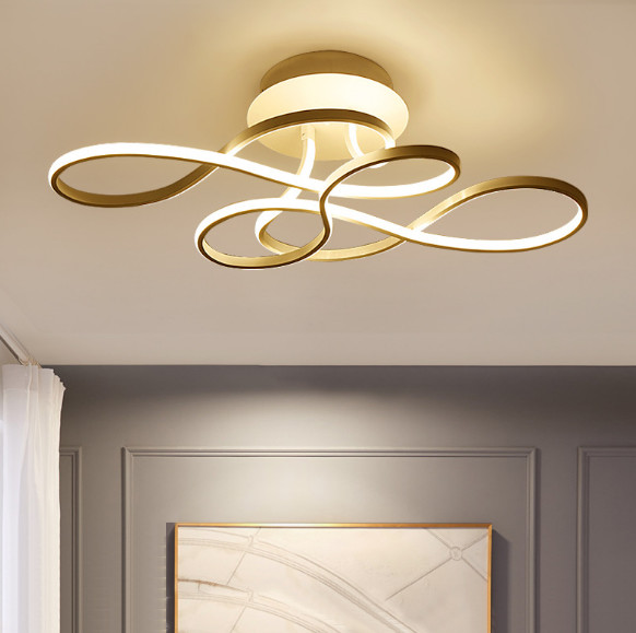 Intelligent Dimming Bedroom 4500K Black Modern Ceiling Light