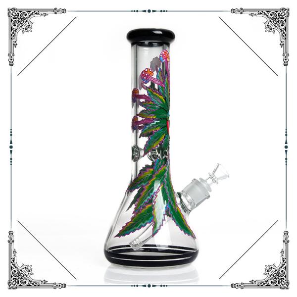 Green Eye Art Glass Bongs Hand Drawing 7mm Thickness Cigarette Shisha Hookah