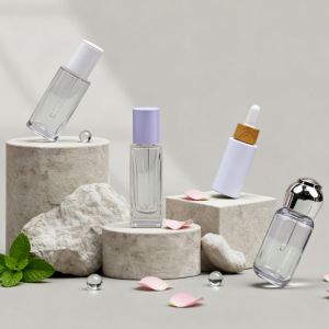 20/410 Smooth Ribbed Glass Pipette Droppers Rubber Head Plastic Screw Dropper for Essential Oil