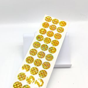 Printed Hologram Sticker Roll Anti Counterfeit Rectangular Gold Hologram Sticker