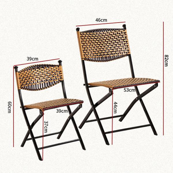 Outdoor Metal Woven Pe Artificial Rattan Folding Chair for School Party Banquet Event