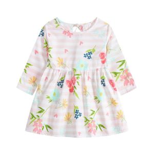 Spring Children's Clothing Girls Long Sleeve Dress Print Princess Dress