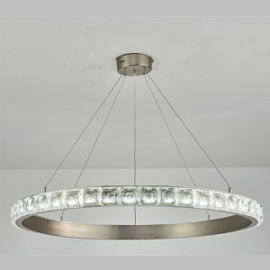 Titanium Gold Crystal Pendant Ceiling Light Stainless Steel Square