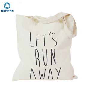 Custom Printed Burlap Handle Zipper Sling Shopping Bags