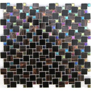 counter top tile aluminum mix glass mosaic tile LAR006