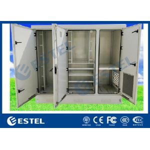 Quality Galvanized Steel Three Bay Telecom Shelter Outdoor Power Cabinet for sale