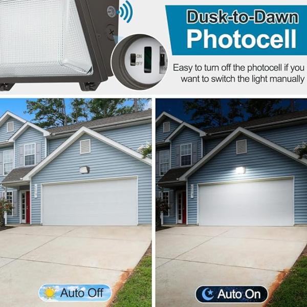 IP65 Waterproof LED Wall Pack Light 30W-150W Adjustable 3000K-5000K