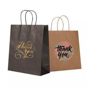 5KG Carry Recycled Kraft Paper Bag With Twisted Handle