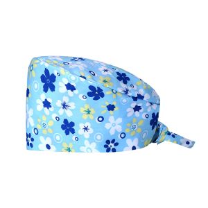 Cotton Disposable Scrub Caps , Disposable Surgical Caps With Buttons
