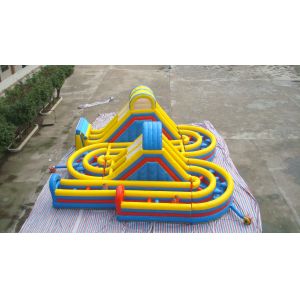 Inflatable Obstacle Course Racing Game With Bouncer Slide Castle